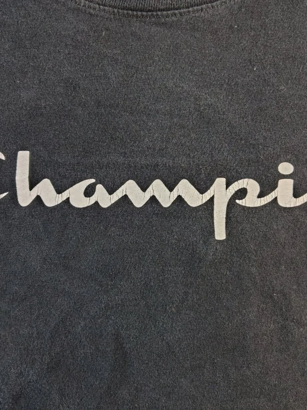 Men's Black Large Short Sleeve Champion Graphic Logo T-Shirt - Picture 2 of 8